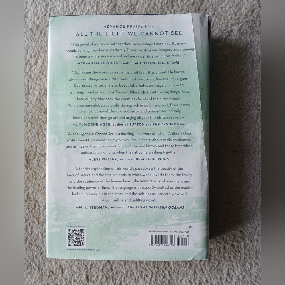 🤩2/$30 All the Light We Cannot See by Anthony Doerr - Hardcover Book - Picture 2 of 7